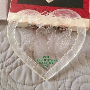 HALLMARK OUR FIRST CHRISTMAS TOGETHER 1993 KEEPSAKE ORNAMENTS SWANS